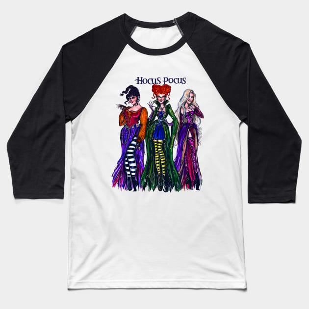 hocus pocus fanart Baseball T-Shirt by Nashida Said